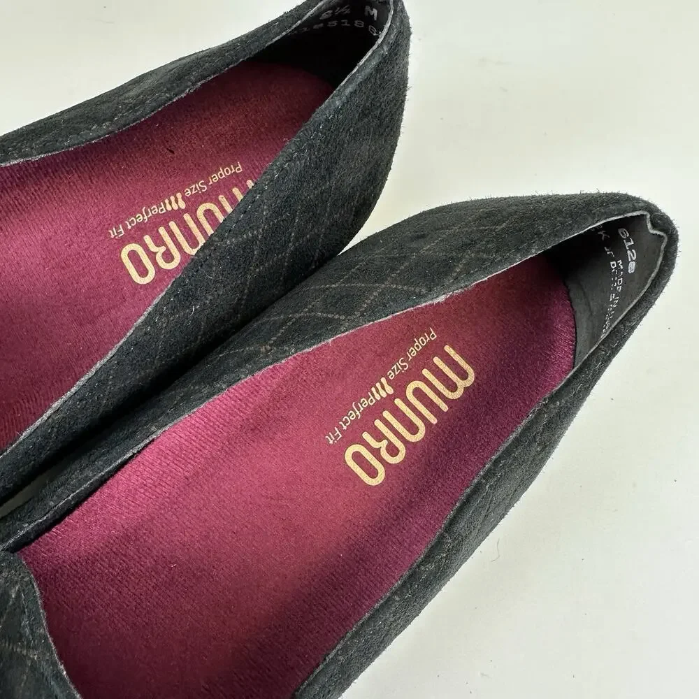 Munro 8.5 M Tallie Tassel Loafers Quilted Slip On Flats Black Brown Comfort Shoe